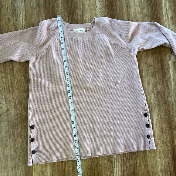 The Nines Mauve Dusty‎ Pink Textured Sweater Side Buttons Women's Medium - Picture 8 of 8